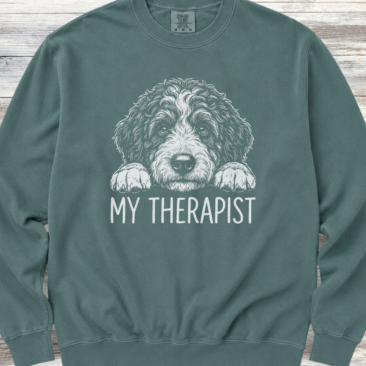 Bernedoodle Therapist Sweatshirt - Blue Spruce