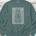Poodle Dark Folk Art Floral Sweatshirt - Blue Spruce