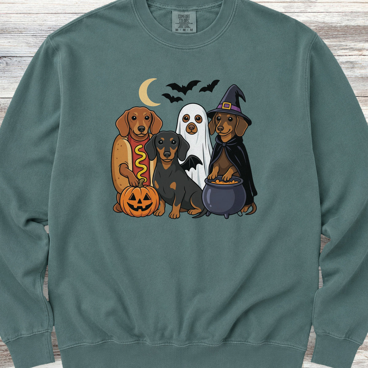Dachshund Halloween Sweatshirt - Blue Spruce
