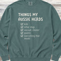 Australian Shepherd Herding List Sweatshirt - Blue Spruce