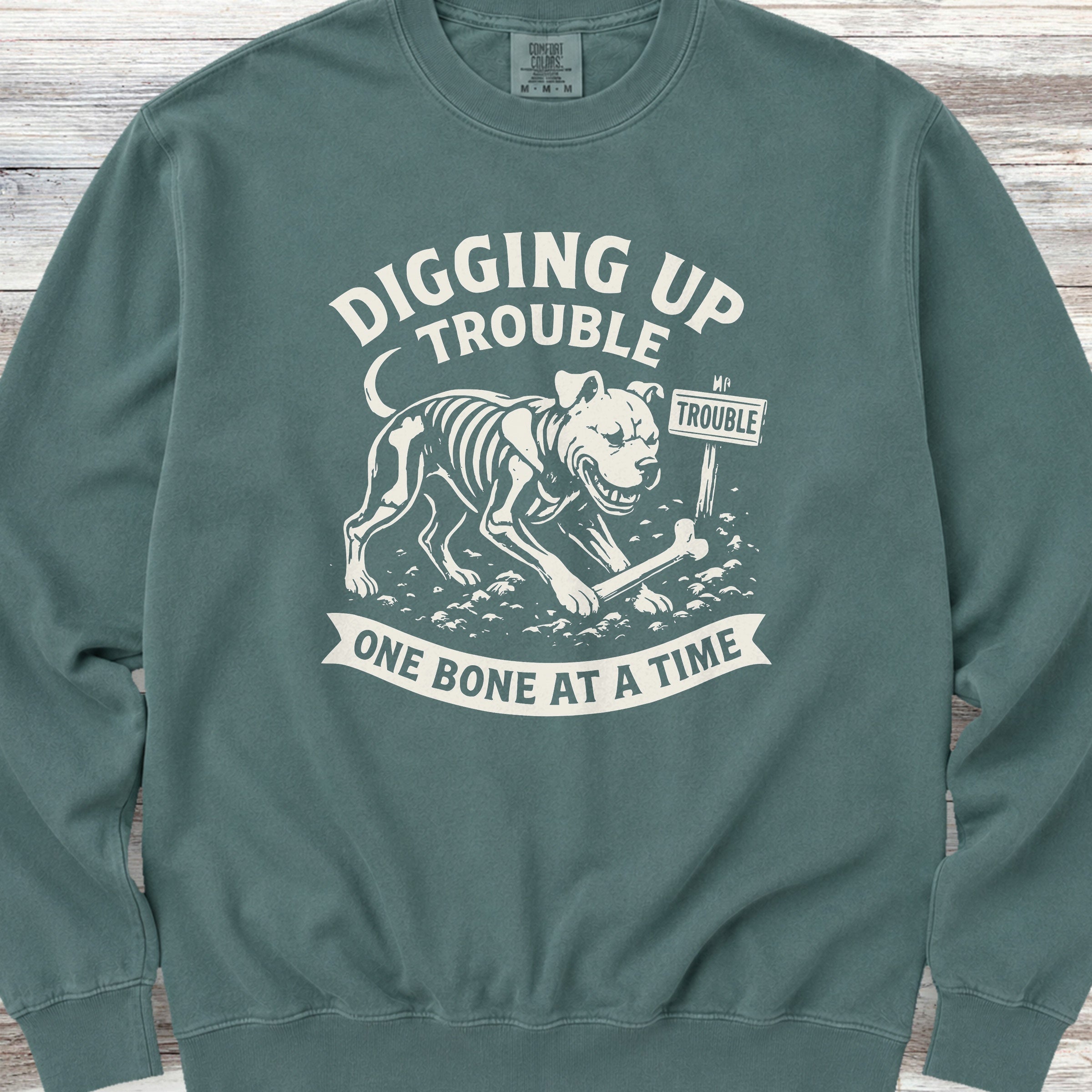 Pit Bull Trouble Sweatshirt - Blue Spruce