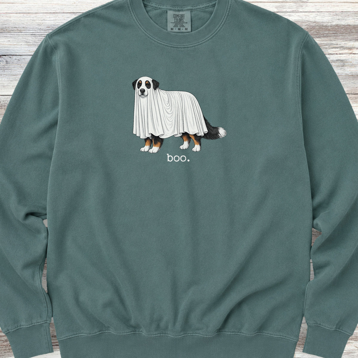Bernese Mountain Dog Boo Sweatshirt - Blue Spruce