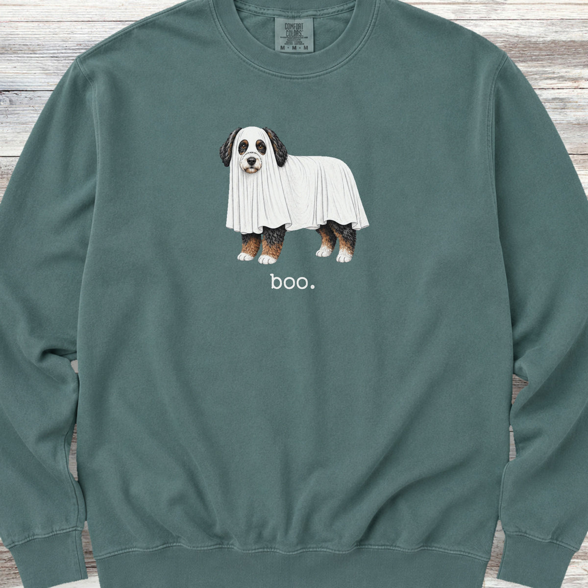 Bernedoodle Boo Sweatshirt - Blue Spruce