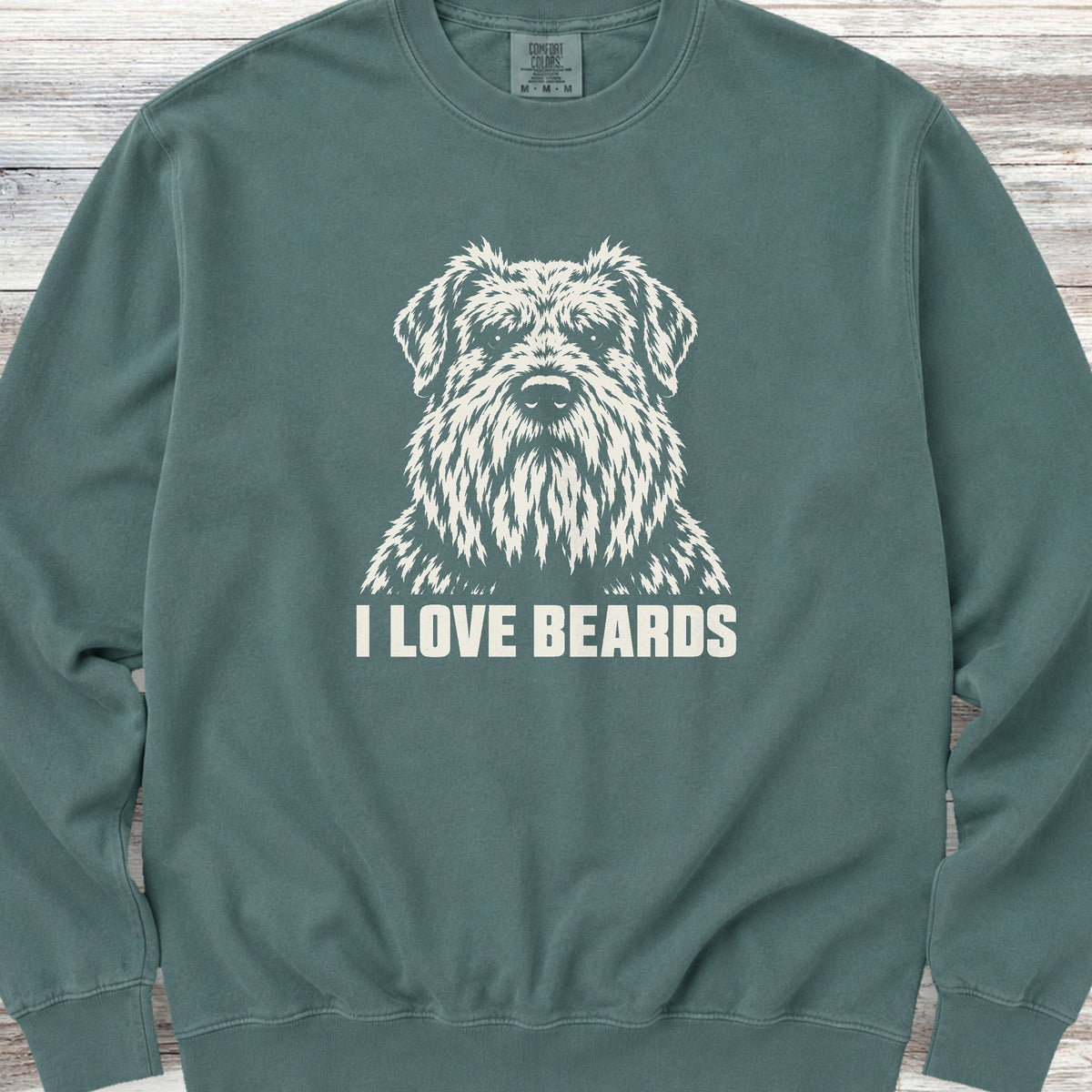 Bouvier I Love Beards Sweatshirt - Blue Spruce