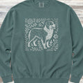 Australian Shepherd Linocut Sweatshirt - Blue Spruce