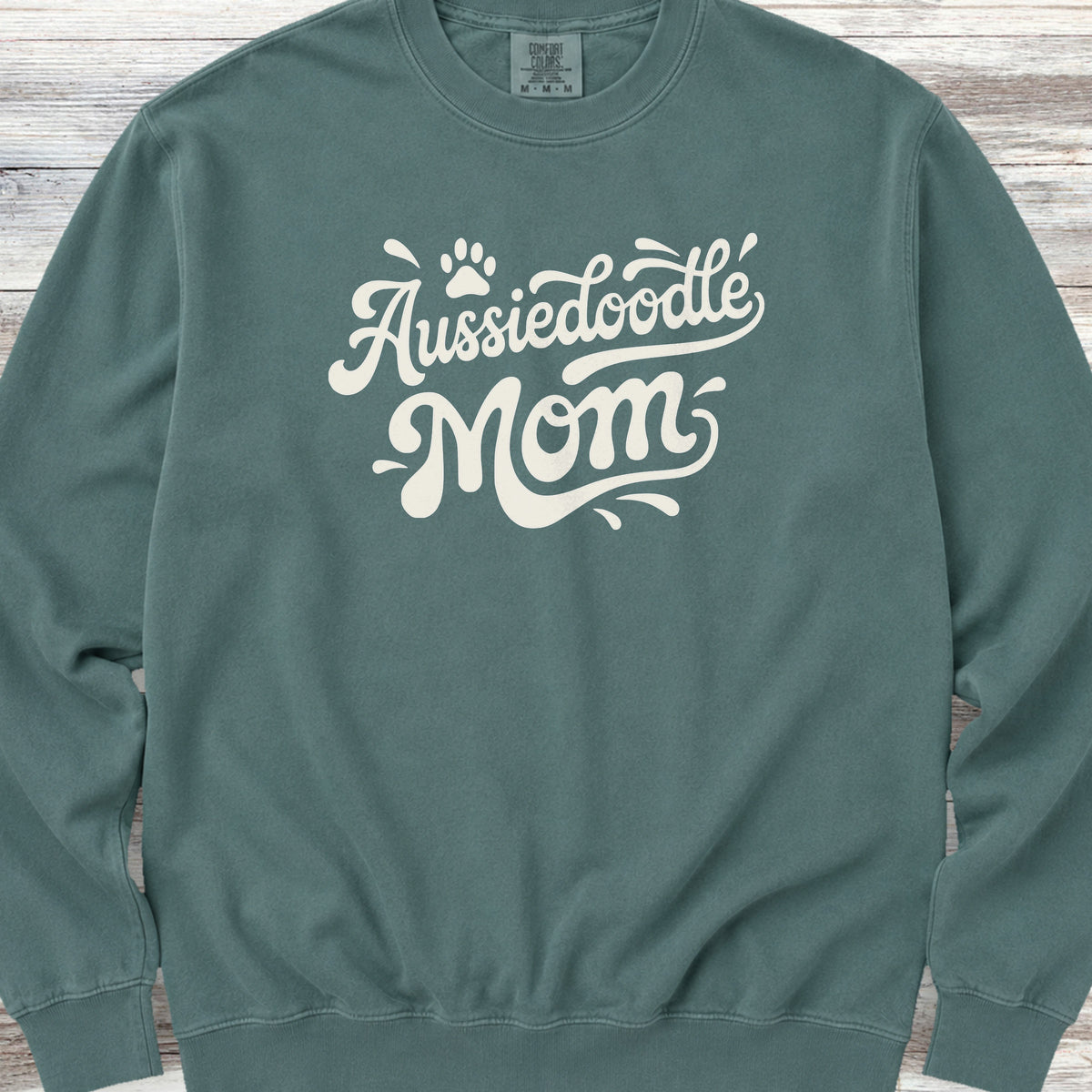 Aussiedoodle Groovy Mom Sweatshirt - Blue Spruce