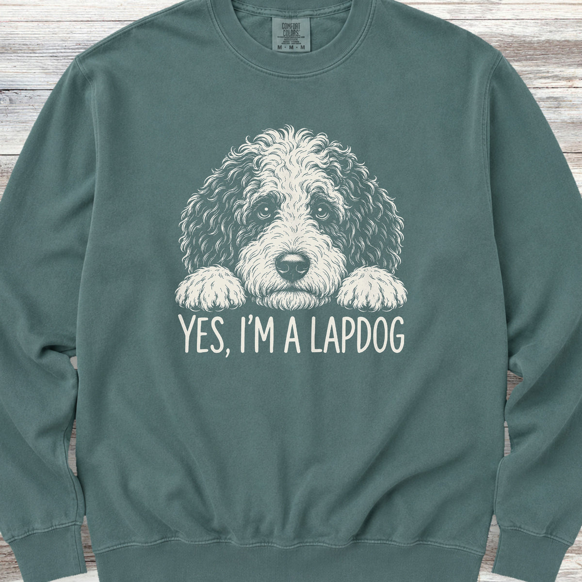 Sheepadoodle Lapdog Sweatshirt - Blue Spruce