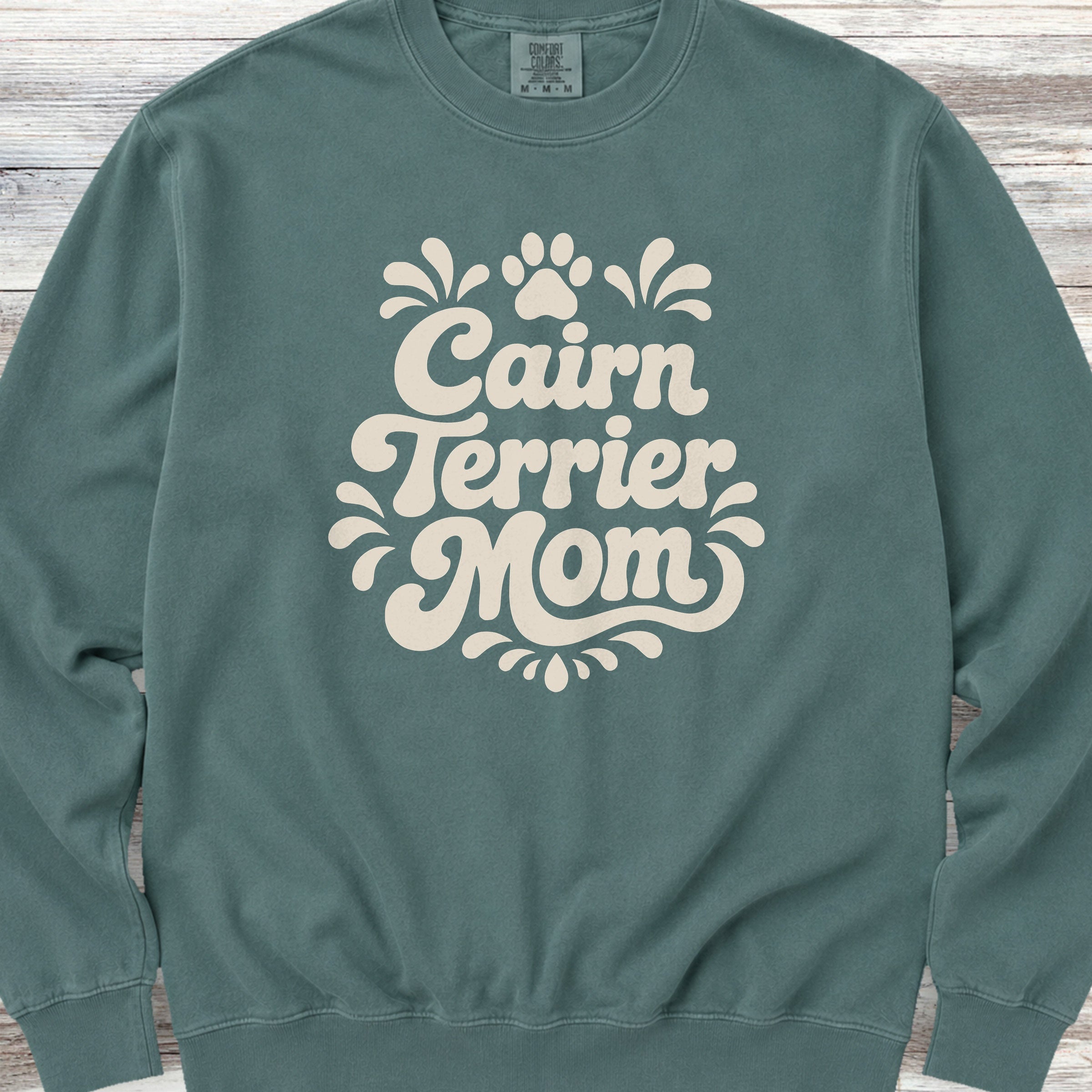 Cairn Terrier Groovy Mom Sweatshirt - Blue Spruce