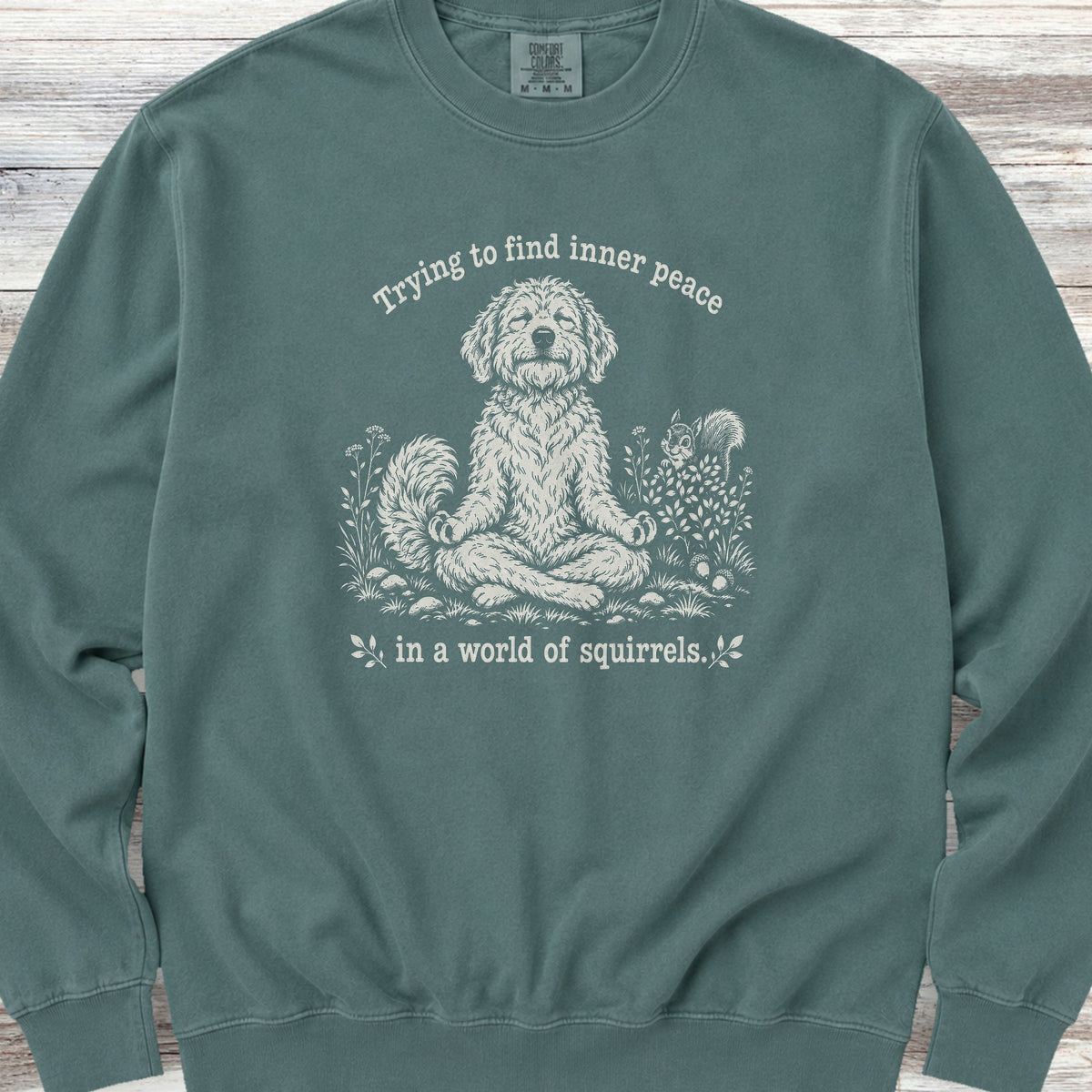 Goldendoodle Inner Peace Sweatshirt - Blue Spruce