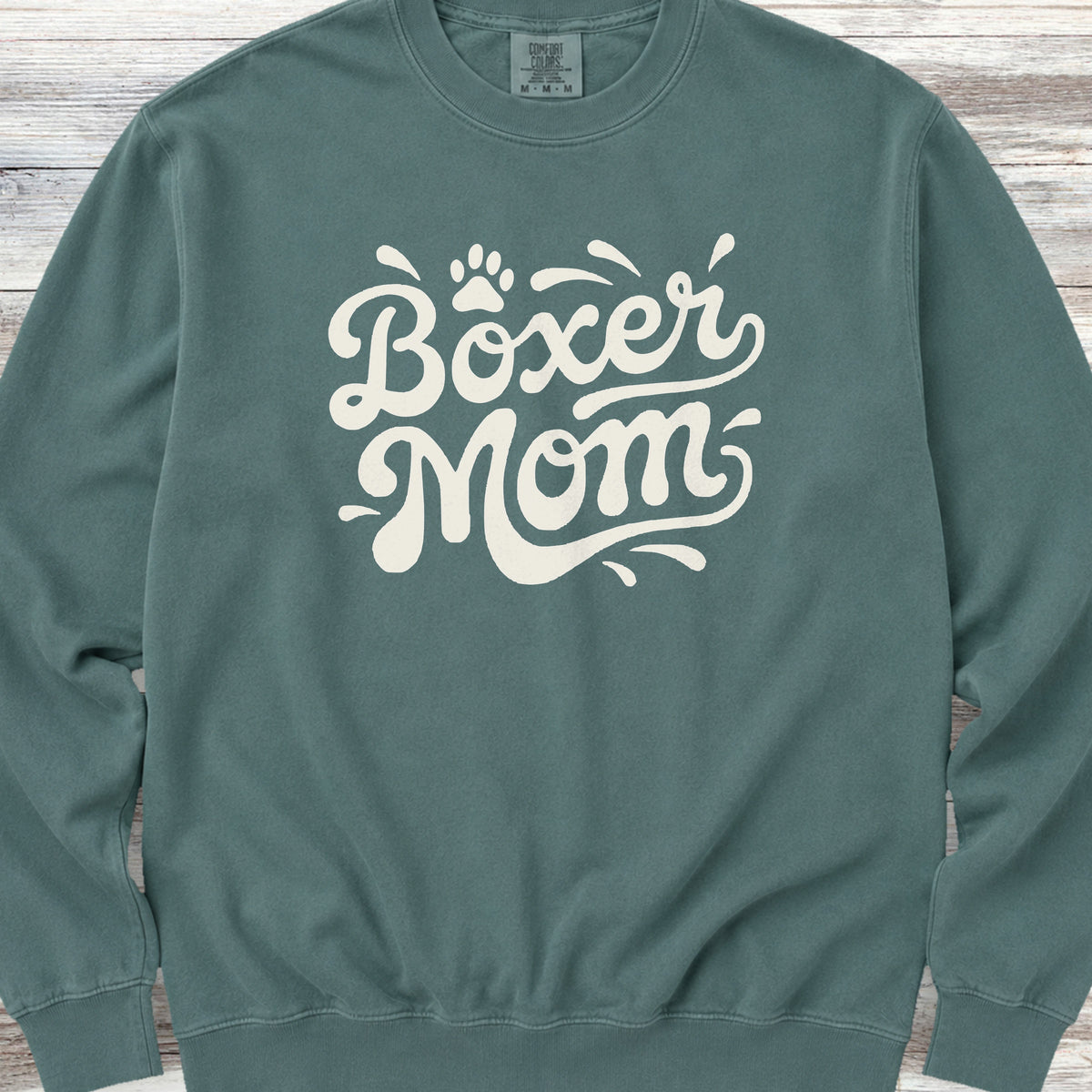 Boxer Groovy Mom Sweatshirt - Blue Spruce