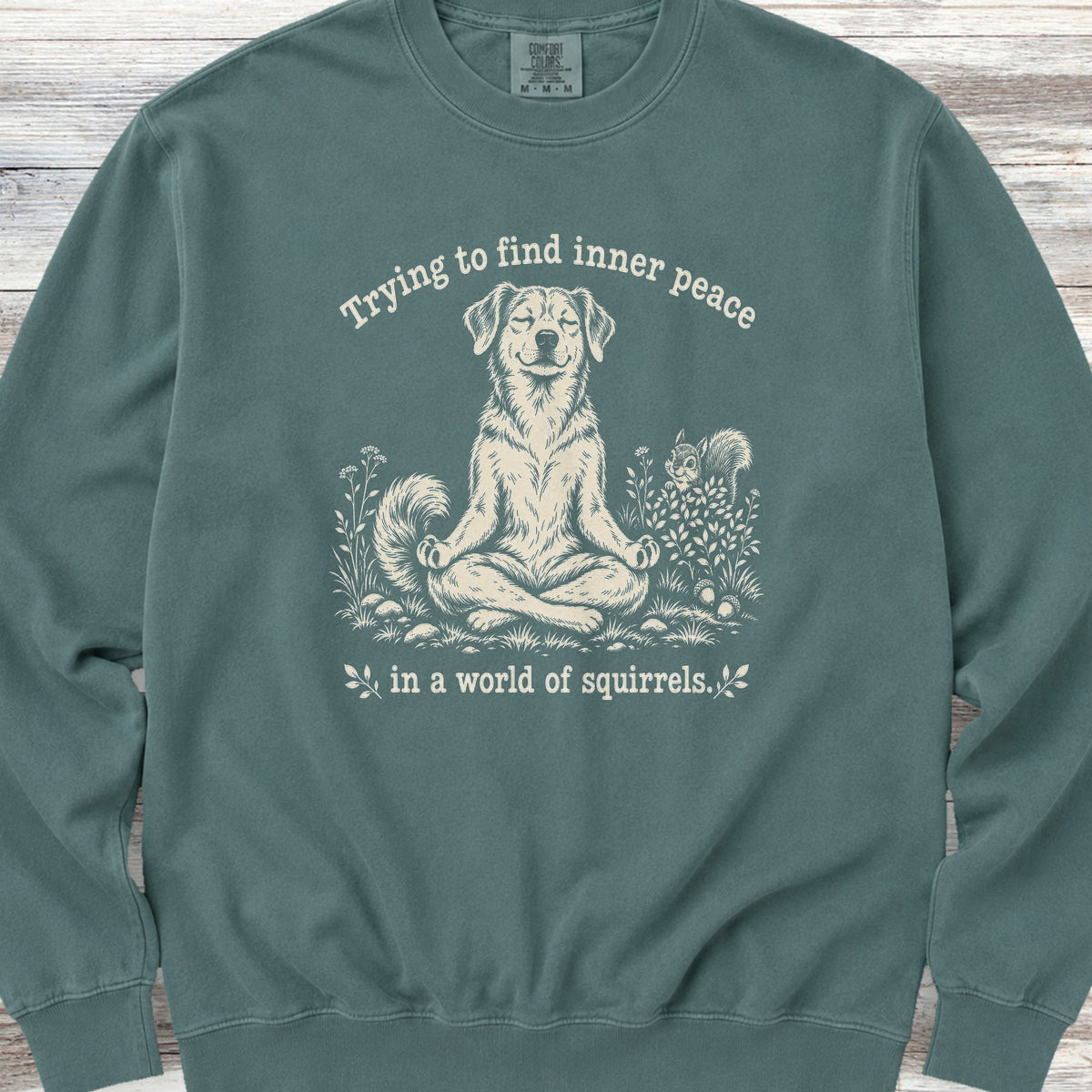 Inner Peace World of Squirrels Sweatshirt - Blue Spruce