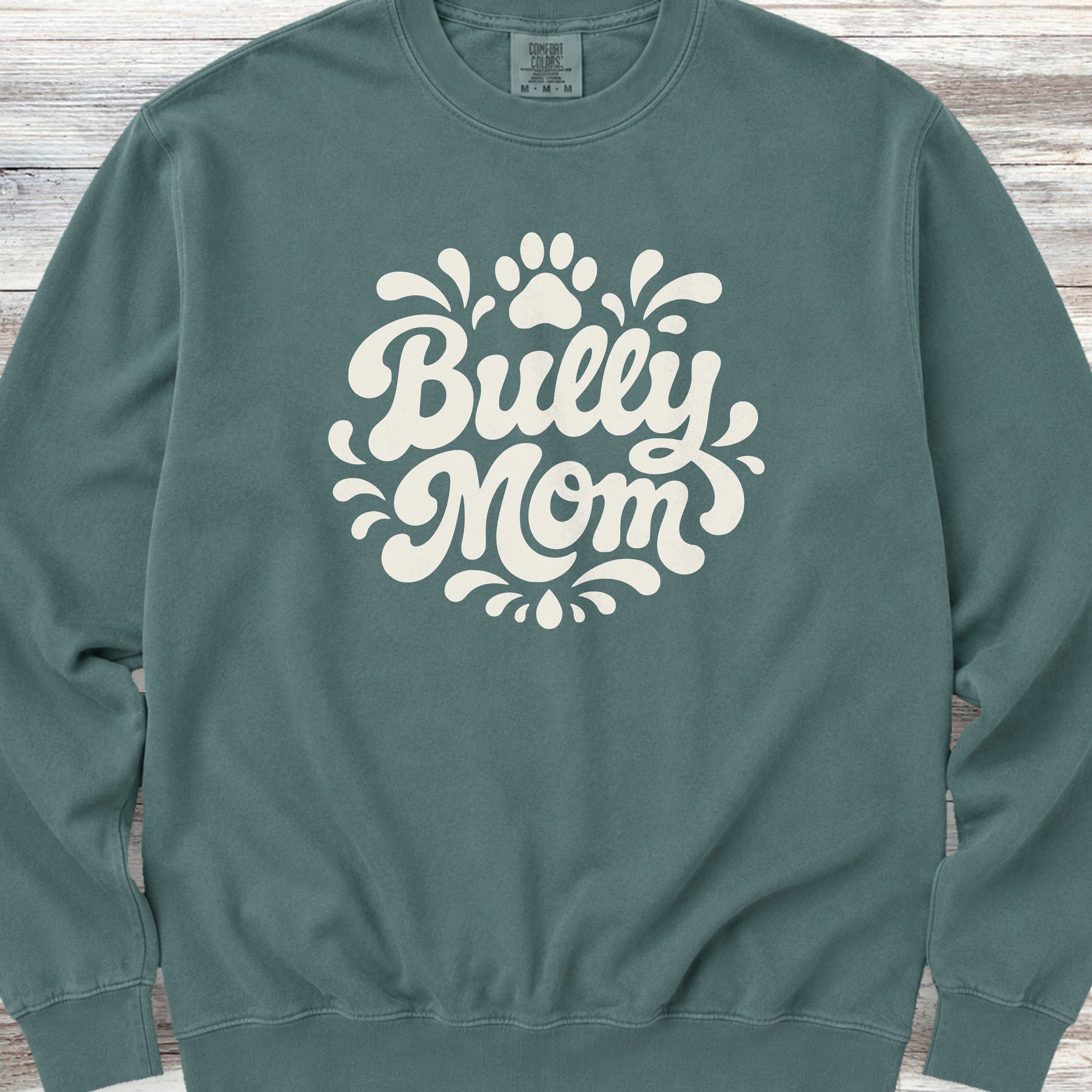 American Bully Groovy Mom Sweatshirt - Blue Spruce