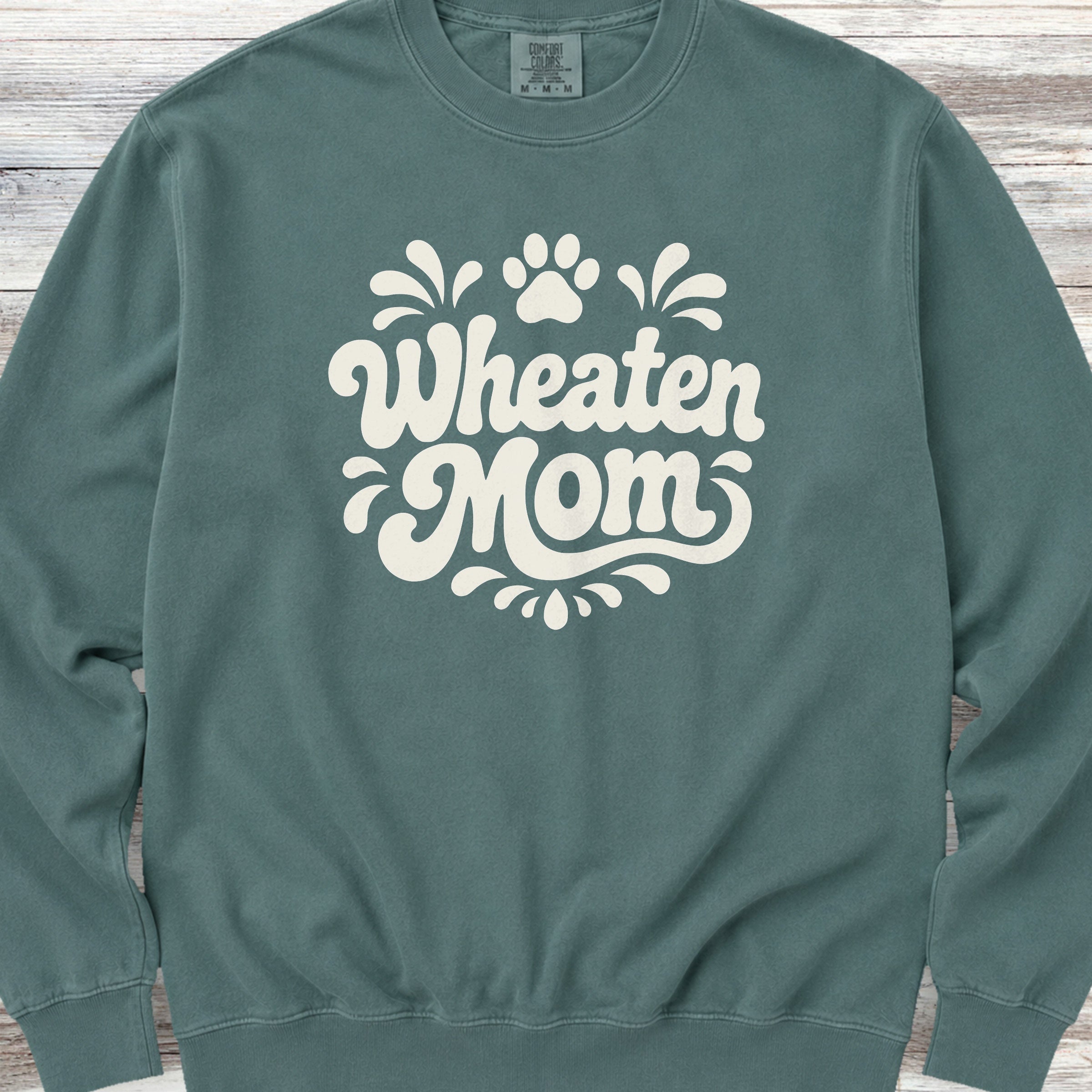 Wheaten Terrier Groovy Mom Sweatshirt - Blue Spruce