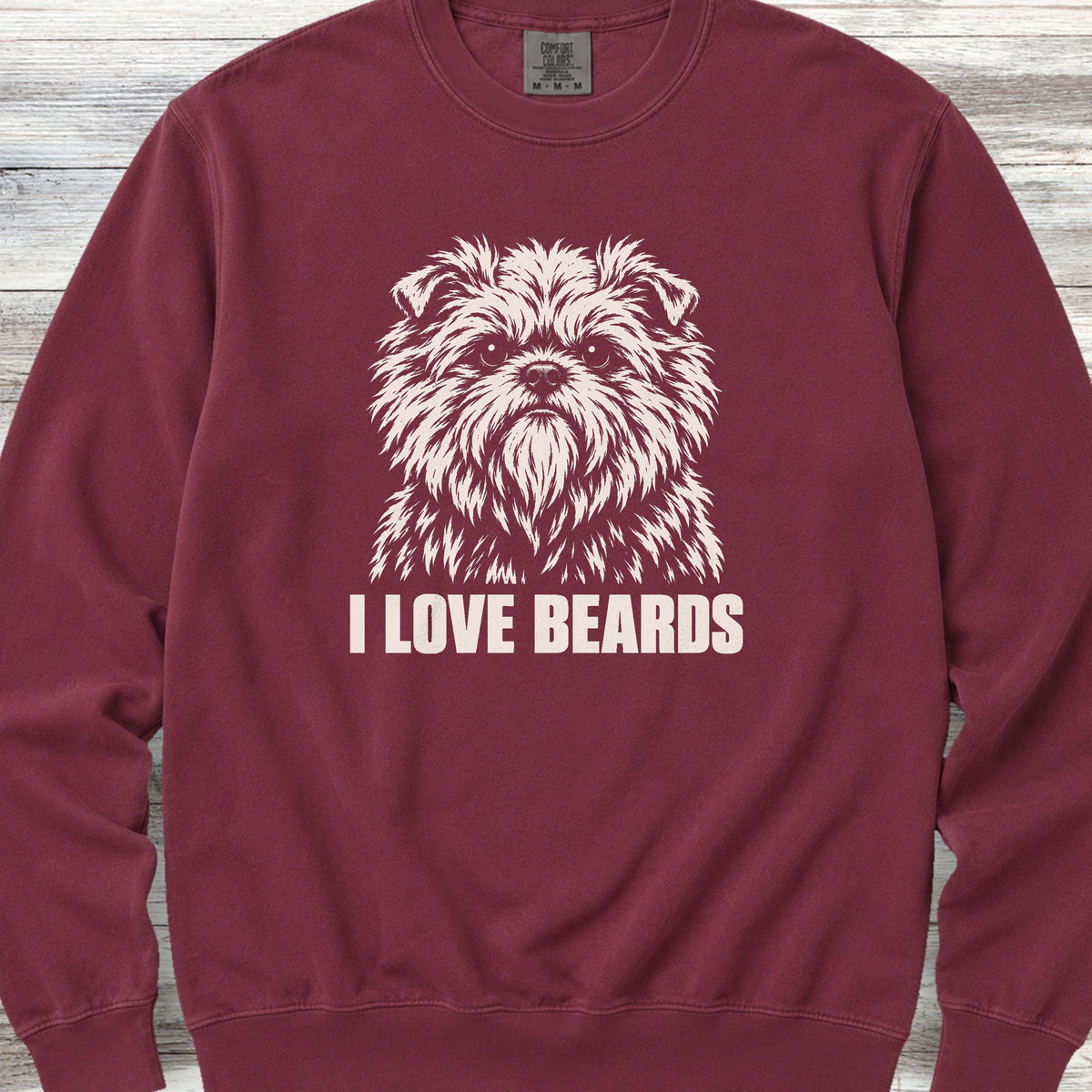 Affenpinscher I Love Beards Sweatshirt - Crimson