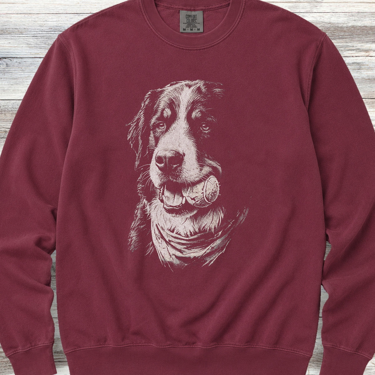 Bernese Mountain Dog Play Ball Sweatshirt - Crimson