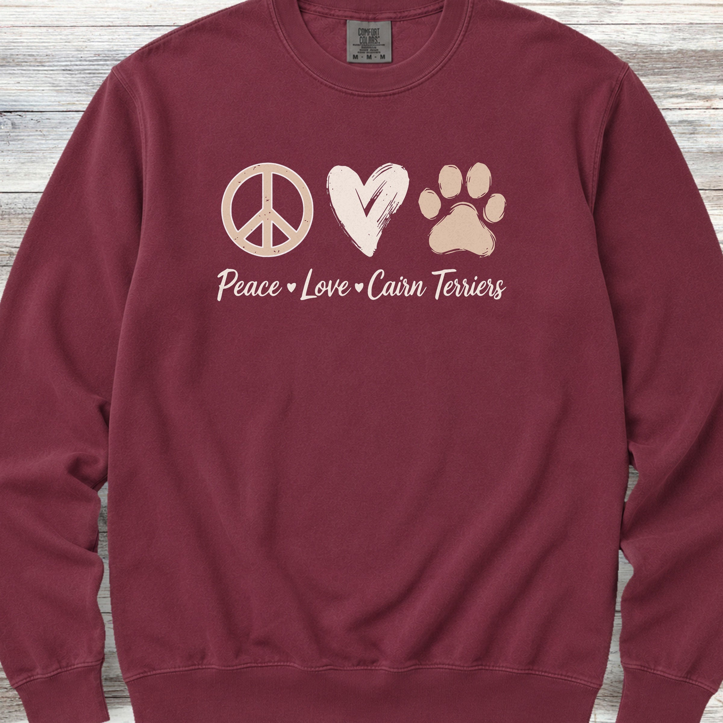 Cairn Terrier Peace Sweatshirt - Crimson