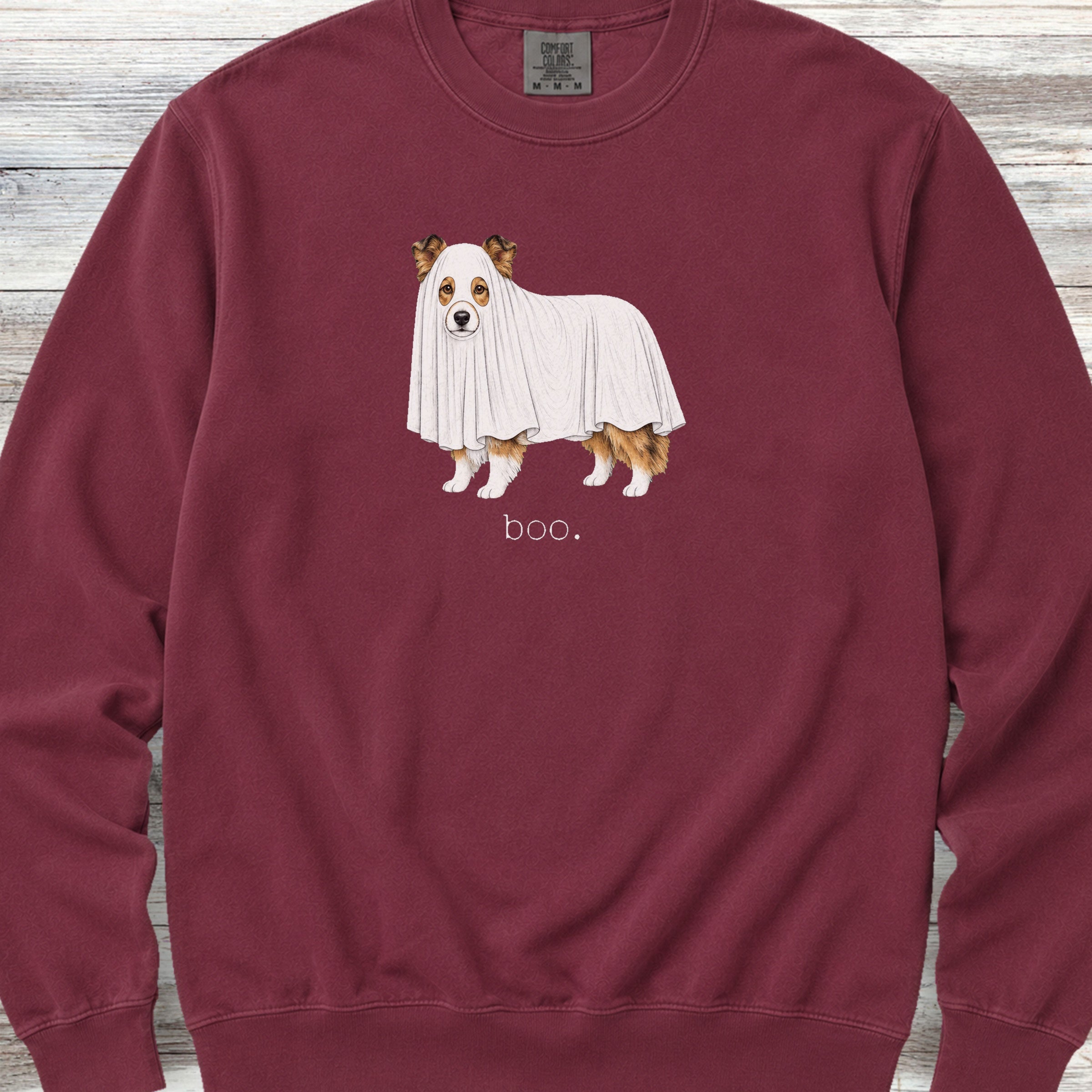 Shetland Sheepdog Boo Sweatshirt - Crimson