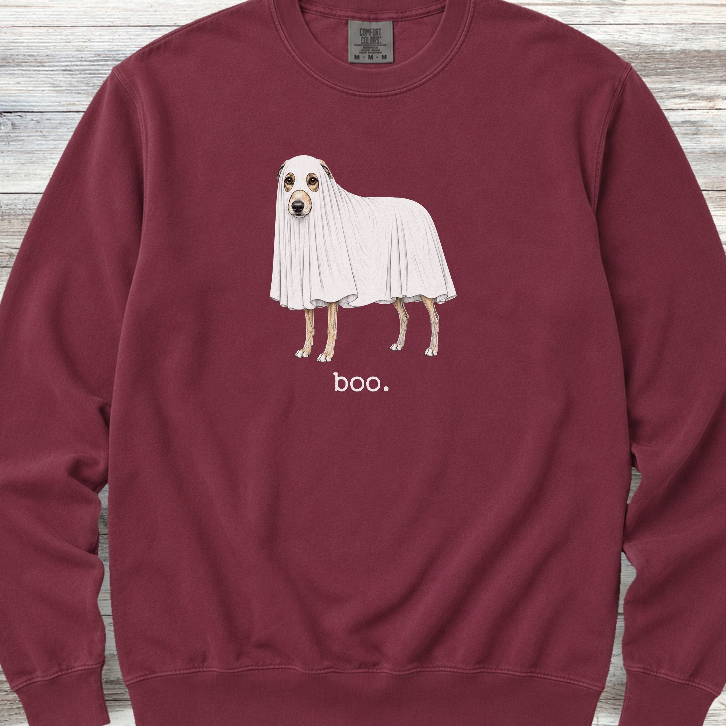 Whippet Boo Sweatshirt - Crimson