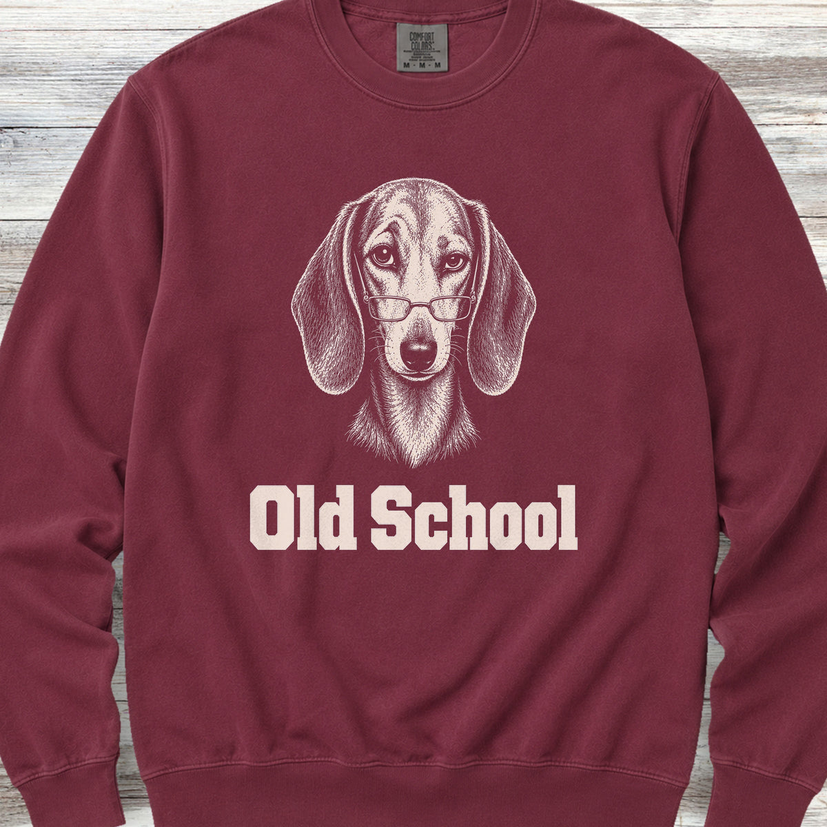 Dachshund Old School Sweatshirt - Crimson