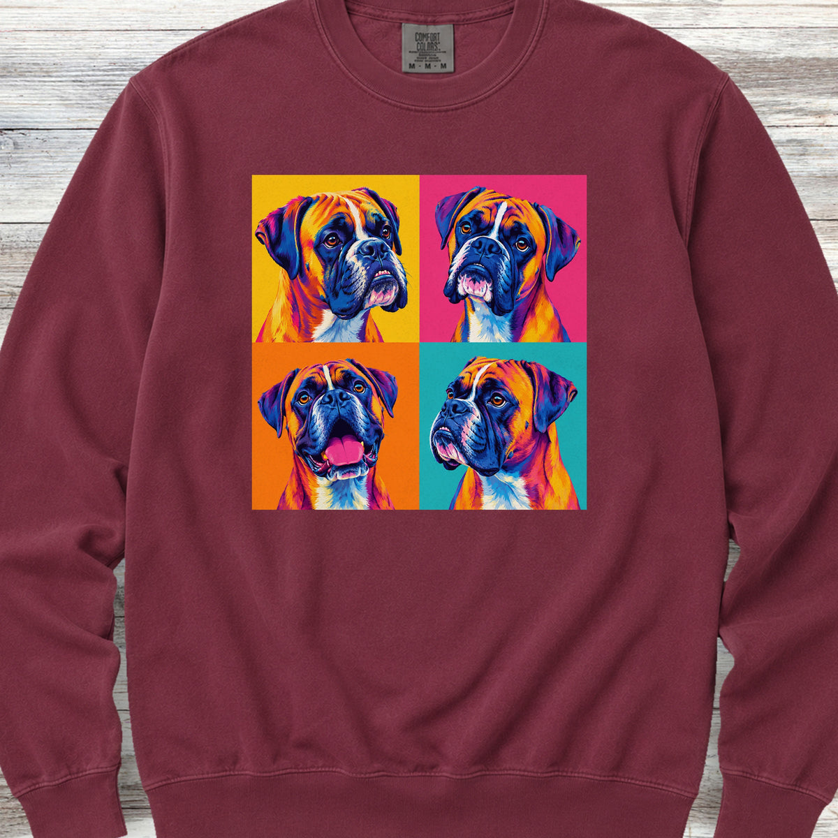 Boxer Pop Art Sweatshirt - Crimson