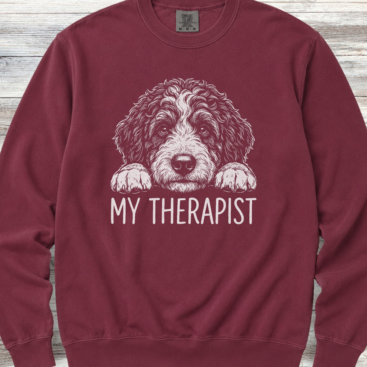 Bernedoodle Therapist Sweatshirt - Crimson