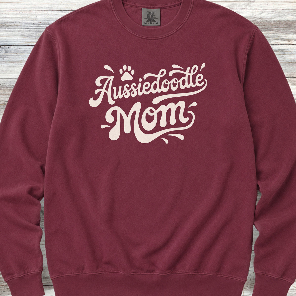 Aussiedoodle Groovy Mom Sweatshirt - Crimson