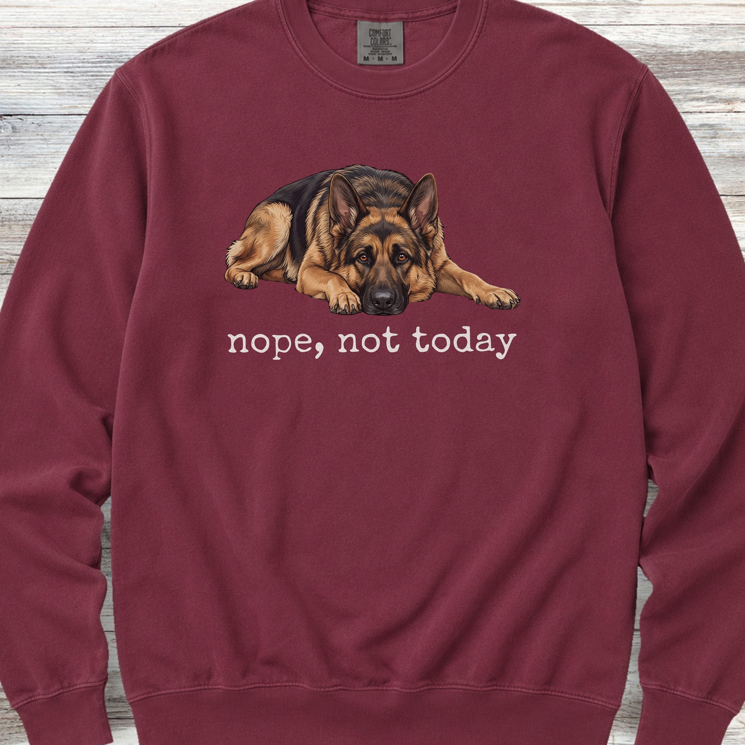 German Shepherd Nope Sweatshirt - Crimson