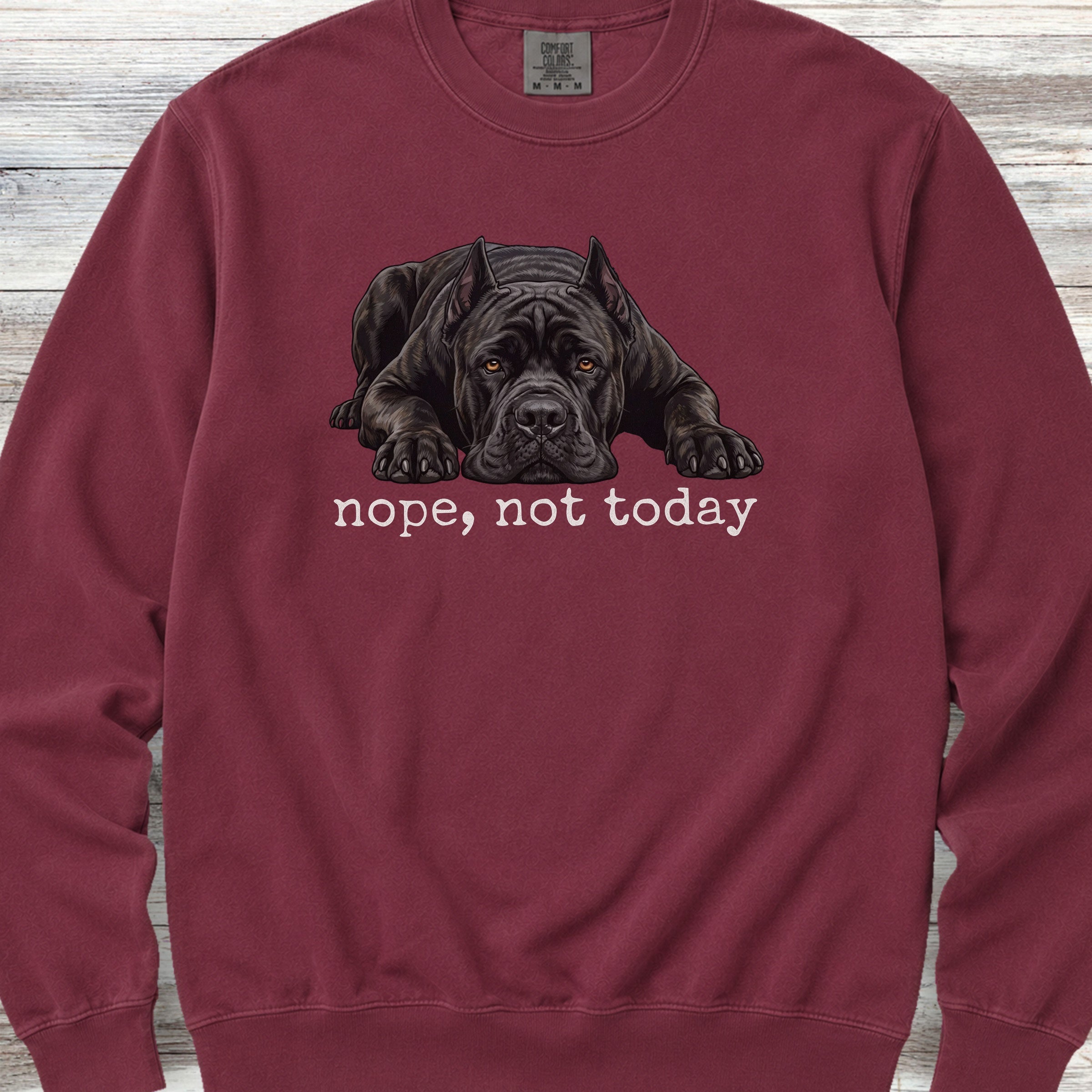Cane Corso Cropped Nope Sweatshirt - Crimson