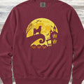 Akita Halloween Moon Sweatshirt - Crimson