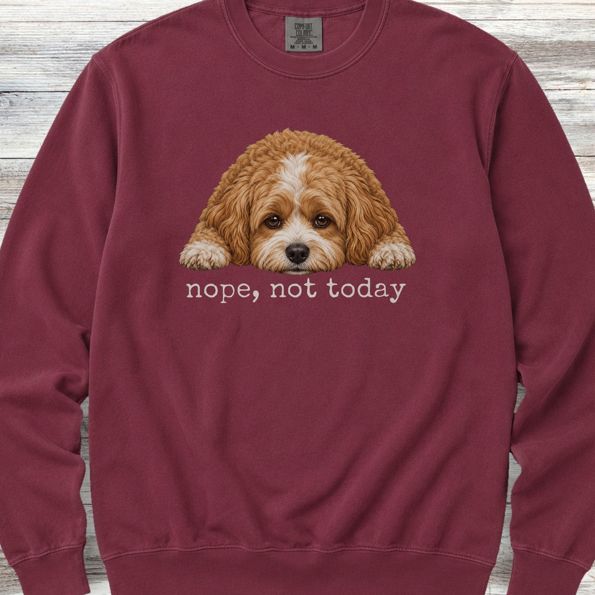 Cavapoo Nope Sweatshirt - Crimson