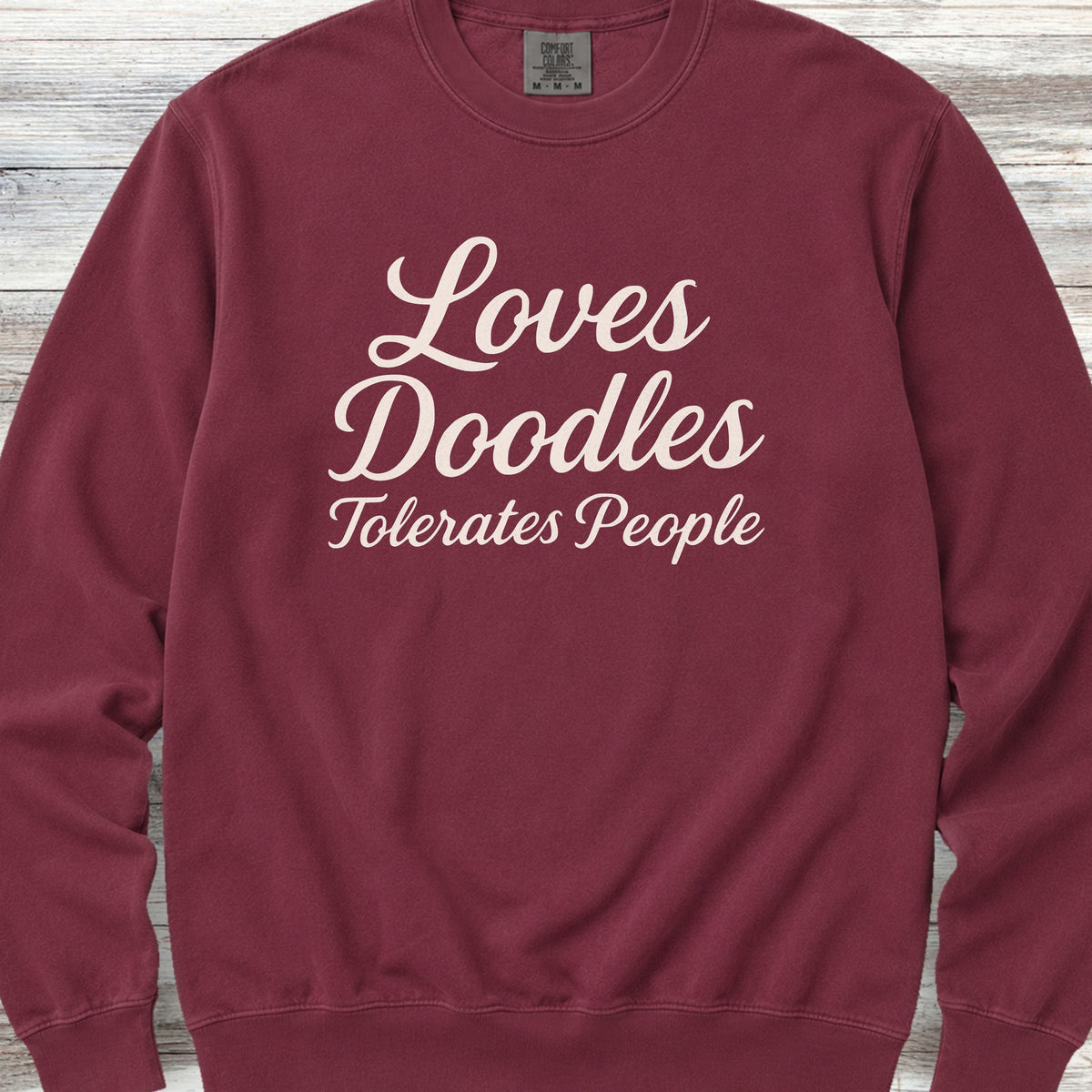 Doodle Tolerates People Sweatshirt - Crimson