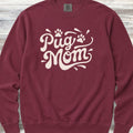 Pug Groovy Mom Sweatshirt - Crimson