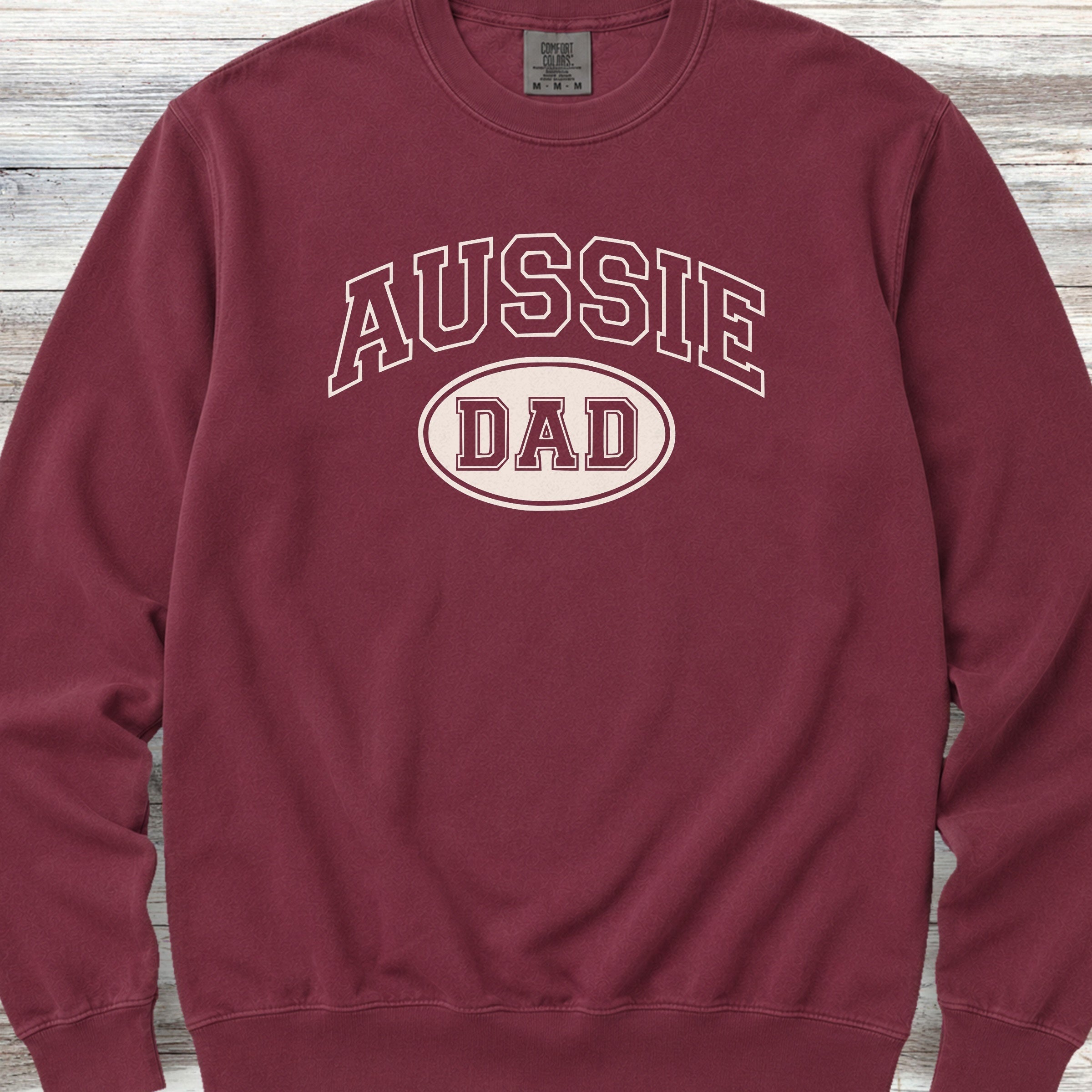 Australian Shepherd Aussie Dad Sweatshirt - Crimson