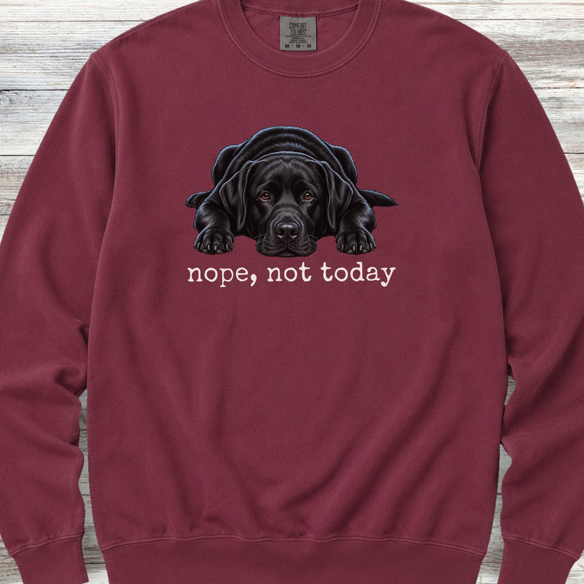 Labrador Retriever Black Nope Sweatshirt - Crimson