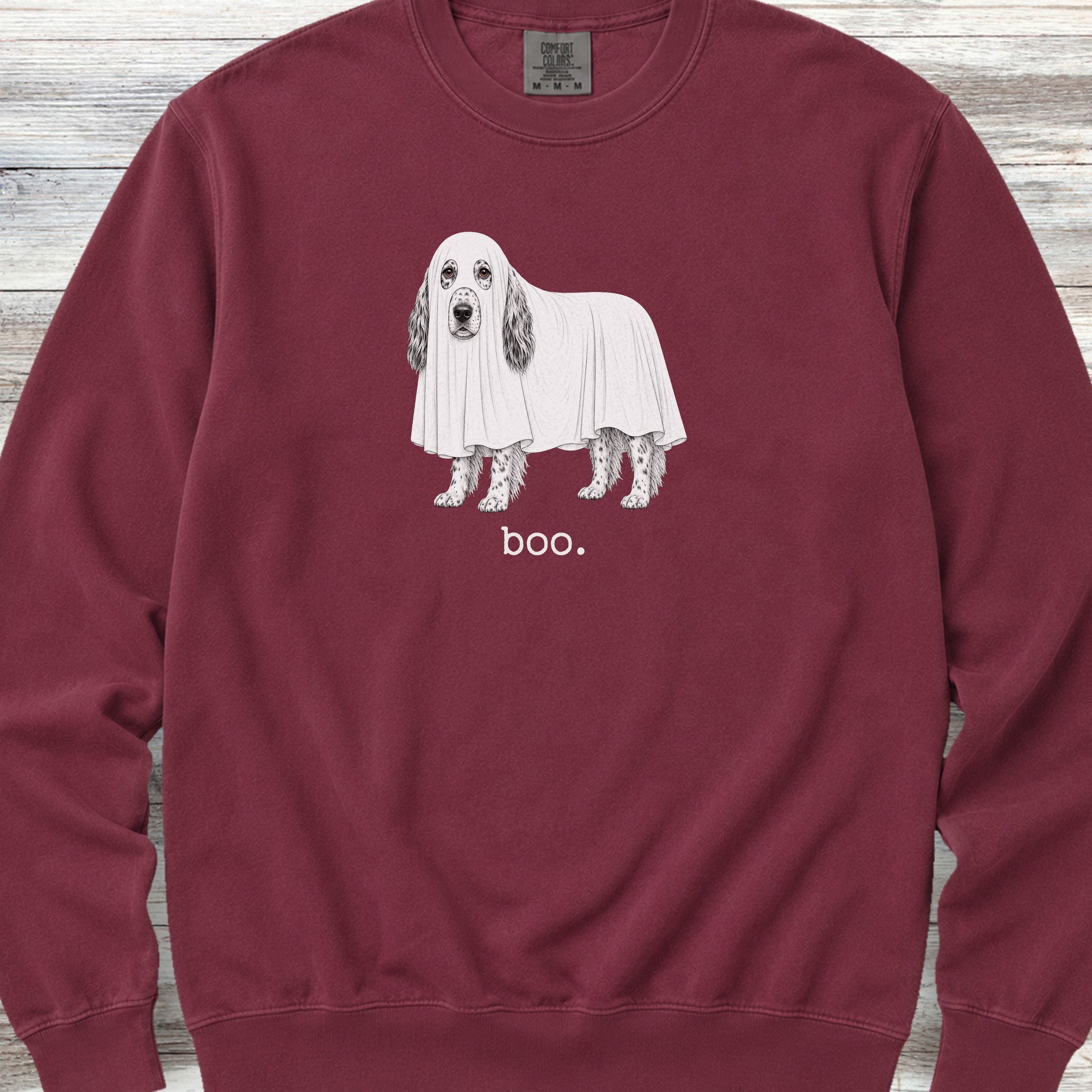 English Setter Boo Sweatshirt - Crimson
