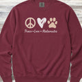 Malamute Peace Sweatshirt - Crimson
