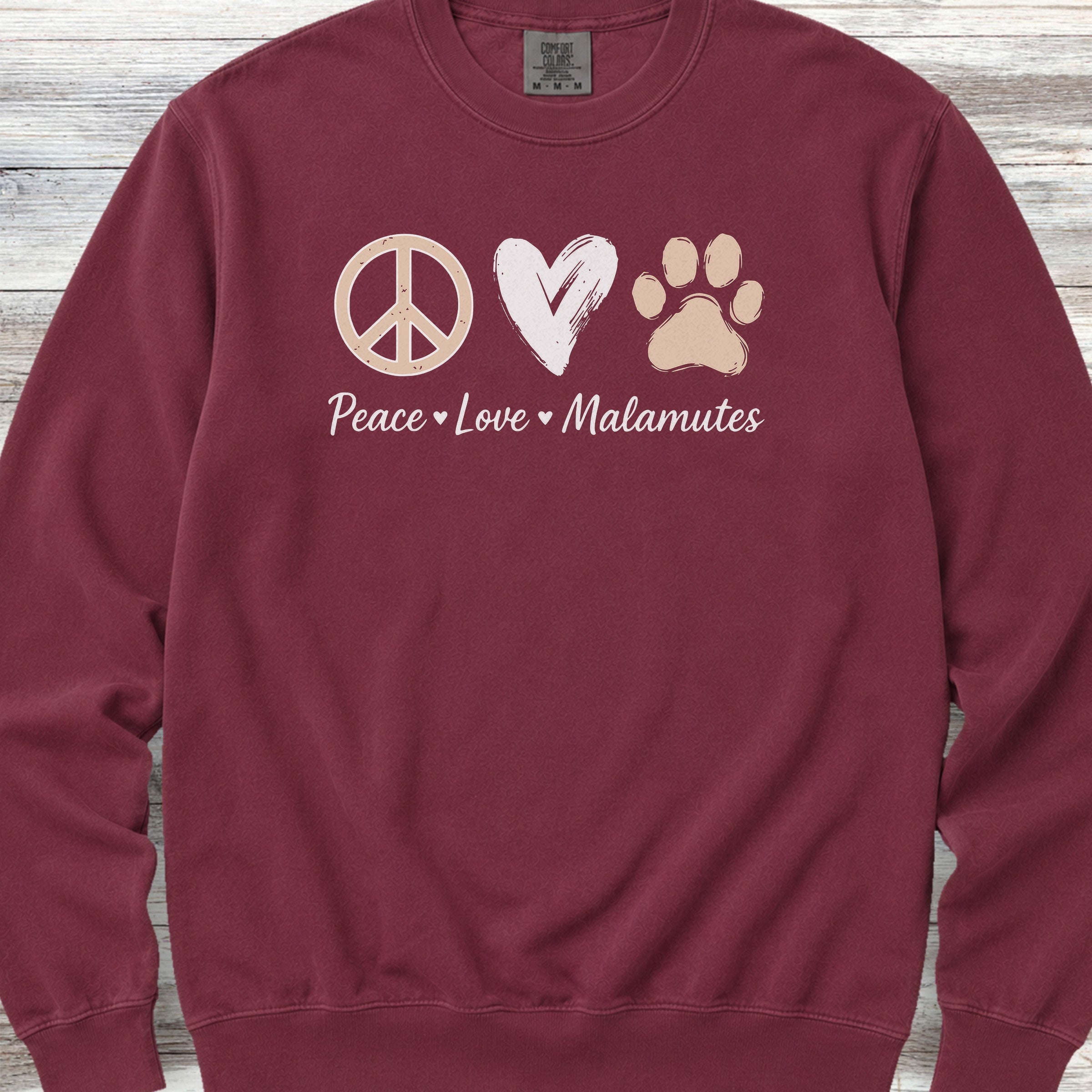 Malamute Peace Sweatshirt - Crimson
