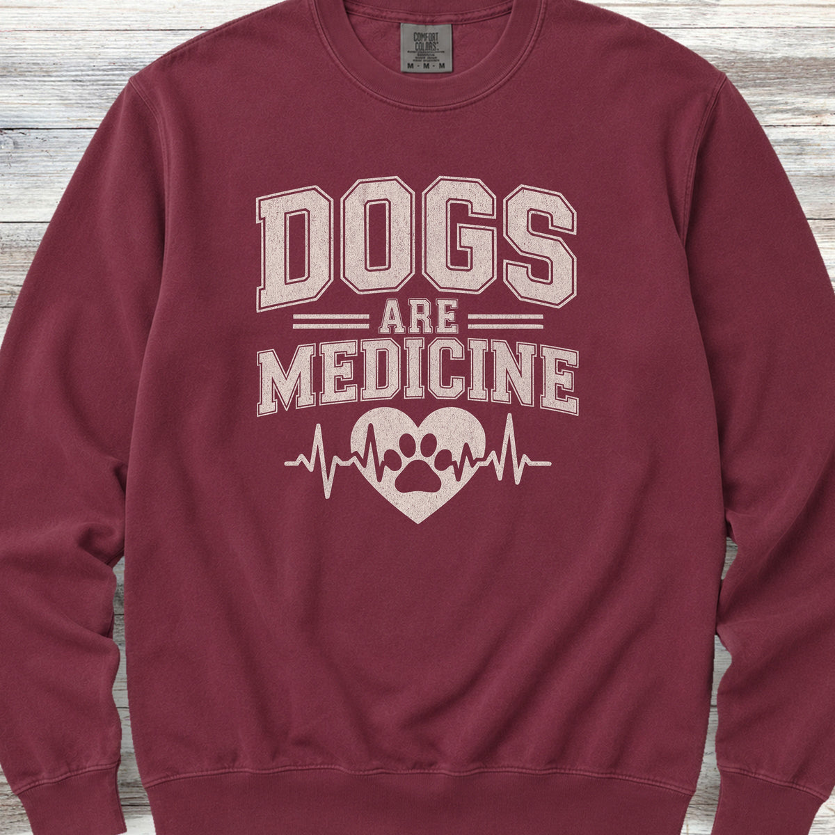 Dogs Are Medicine Sweatshirt - Crimson