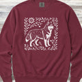 Husky Linocut Sweatshirt - Crimson