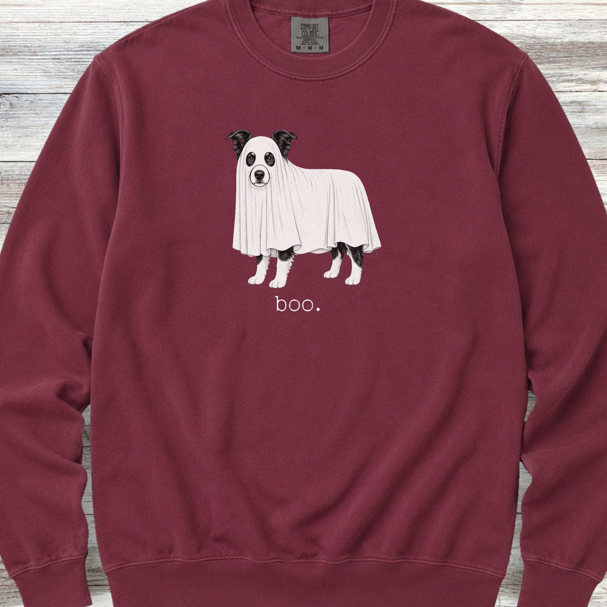 Border Collie Boo Sweatshirt - Crimson