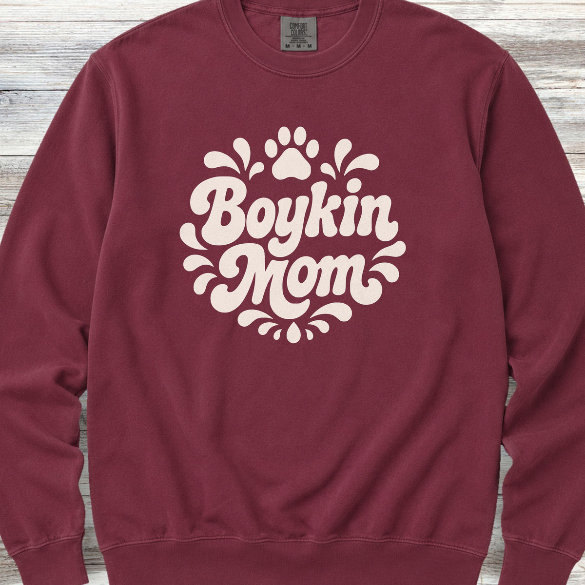 Boykin Spaniel Groovy Mom Sweatshirt - Crimson