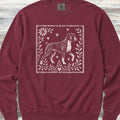 Boxer Linocut Sweatshirt - Crimson