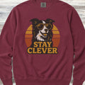 Border Collie Stay Clever Sweatshirt - Crimson