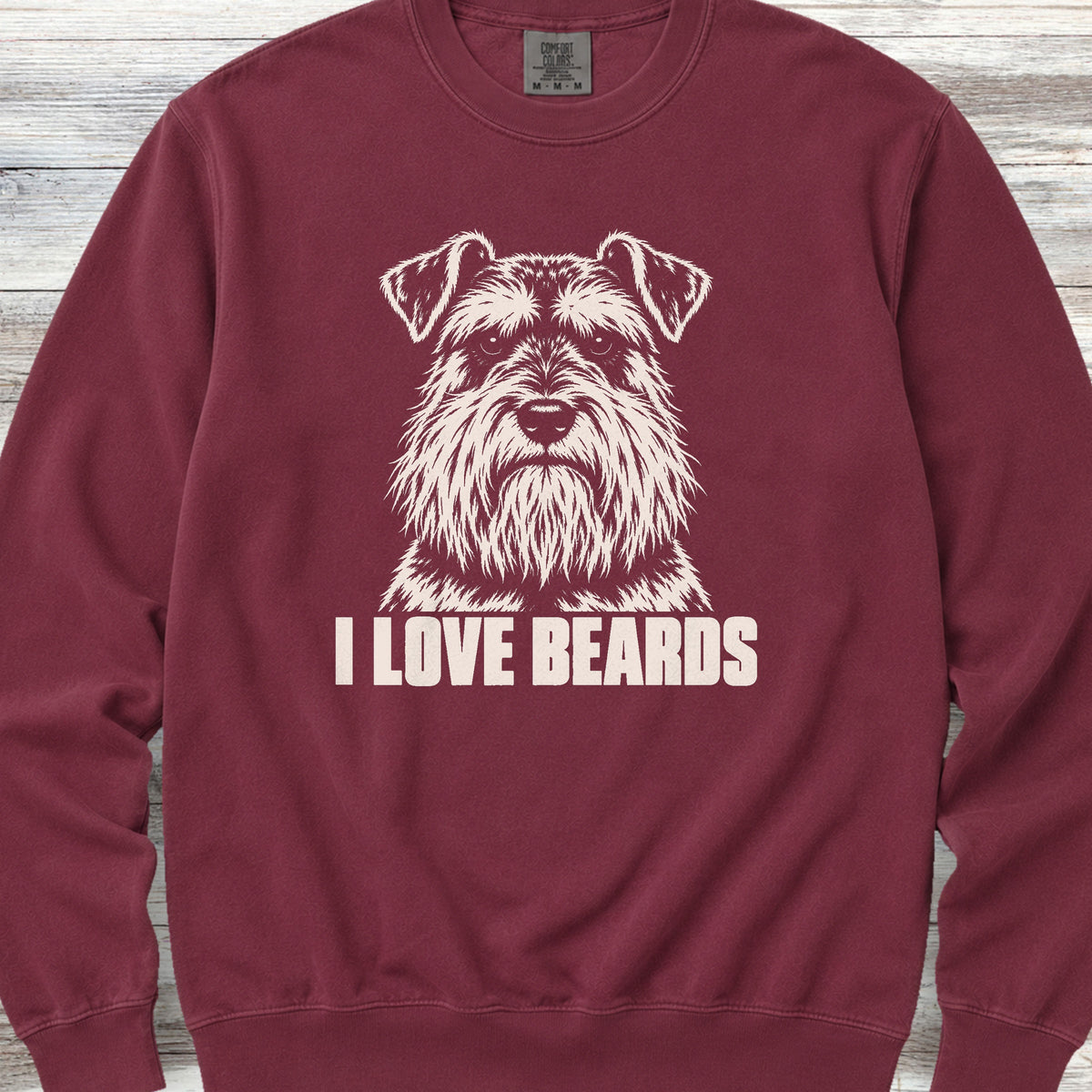Schnauzer I Love Beards Sweatshirt - Crimson