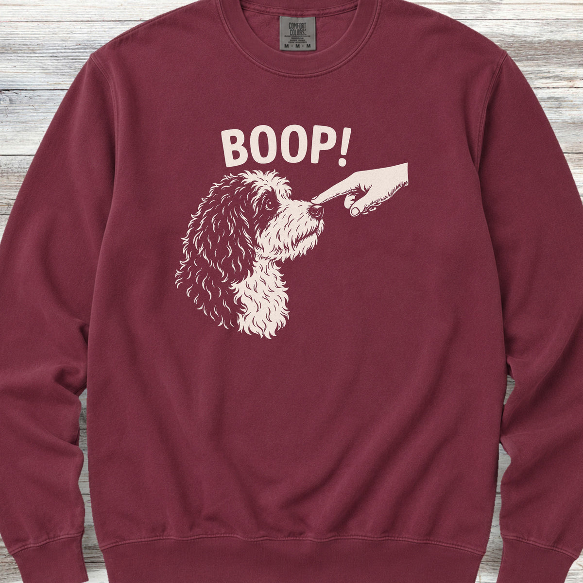 Sheepadoodle BOOP! Sweatshirt - Crimson