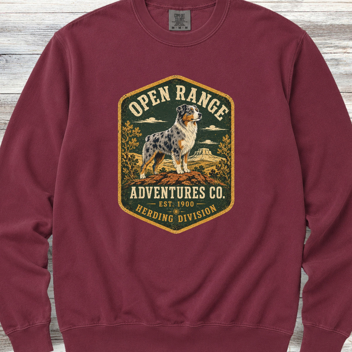 Australian Shepherd Adventures Sweatshirt - Crimson