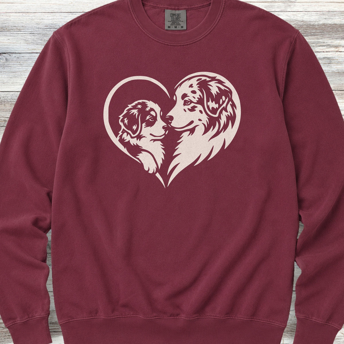 Australian Shepherd Heart Bond Sweatshirt - Crimson