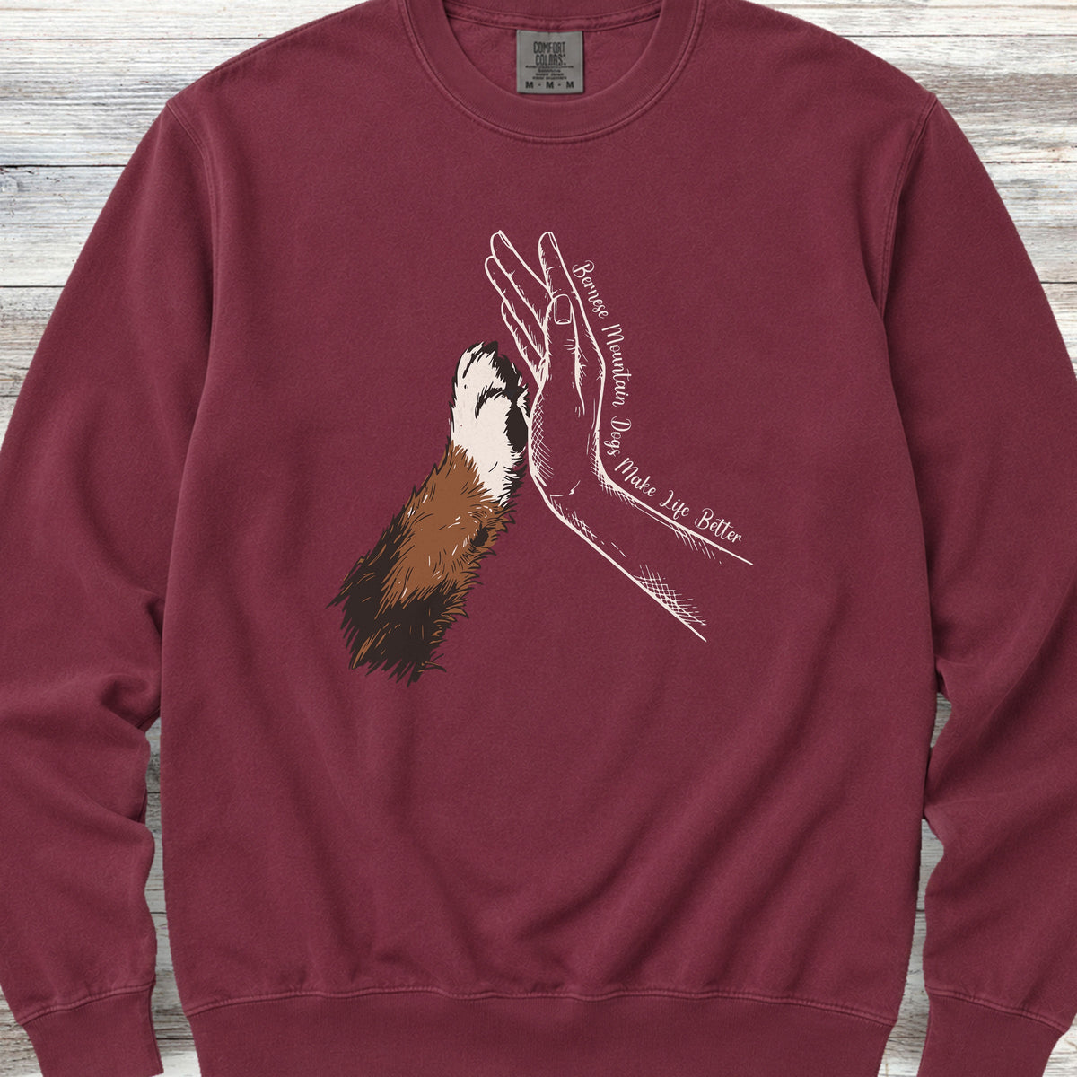Bernese Mountain Dog Together Sweatshirt - Crimson