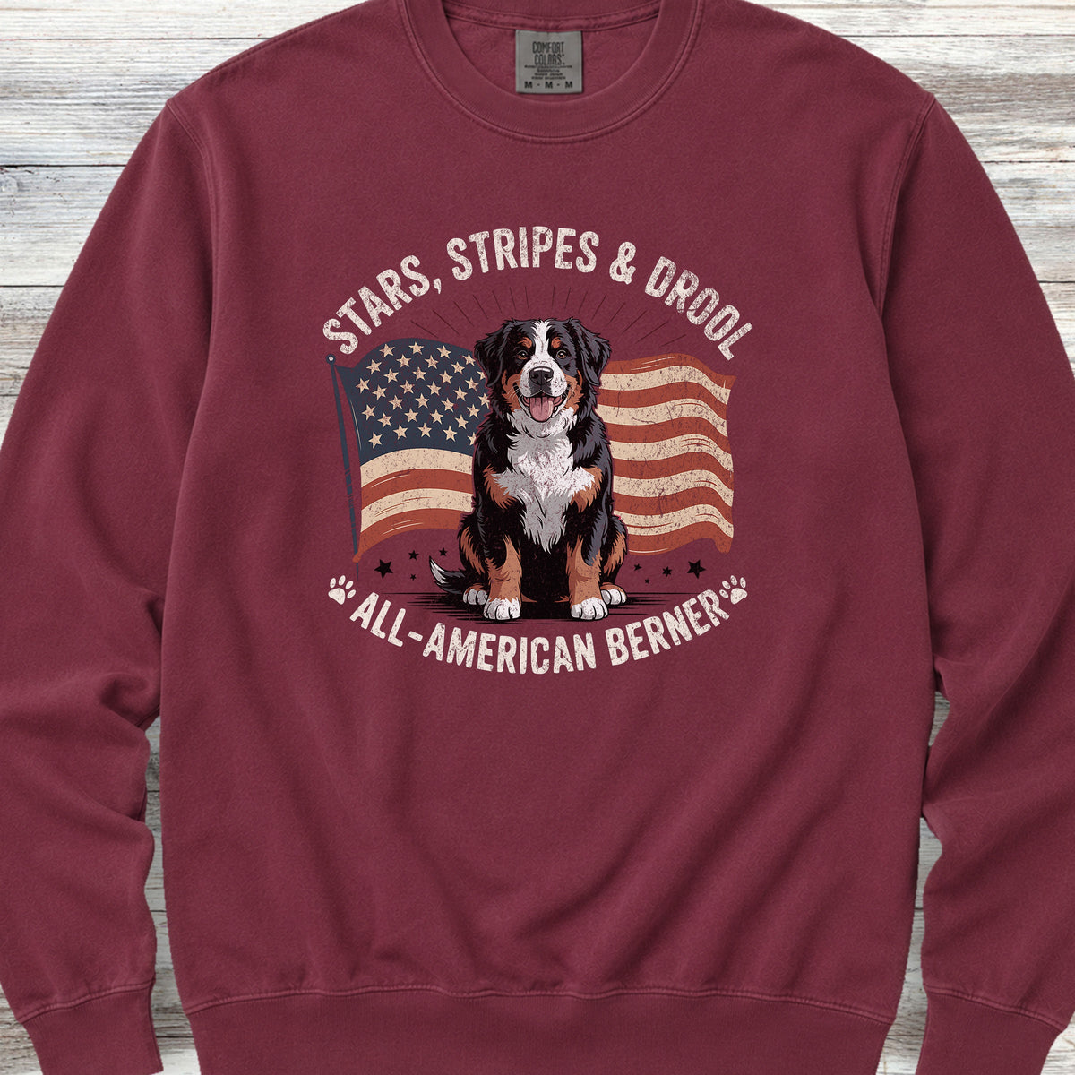 Bernese Mountain Dog All American Sweatshirt - Crimson