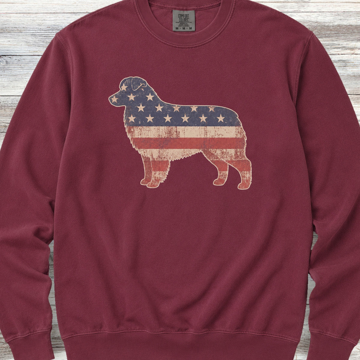 Australian Shepherd Vintage USA Sweatshirt - Crimson